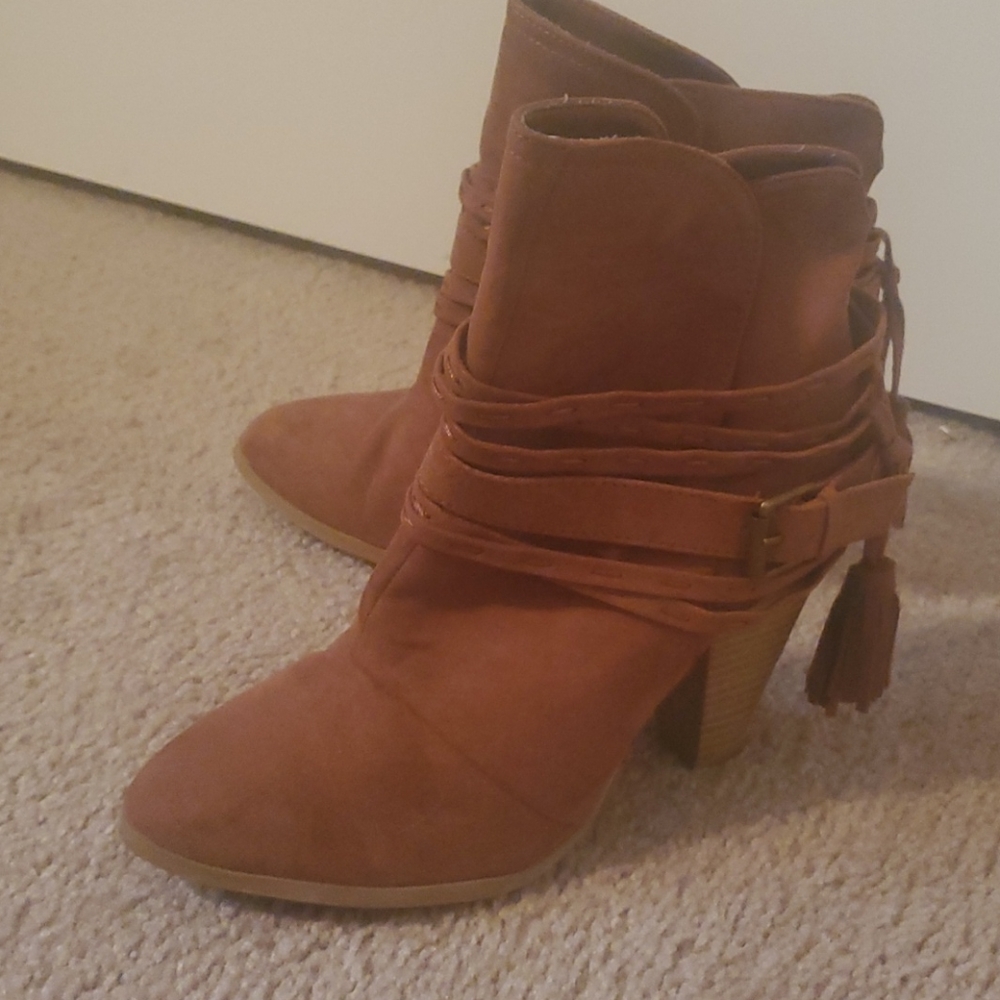 Qupid Suede Brown Booties